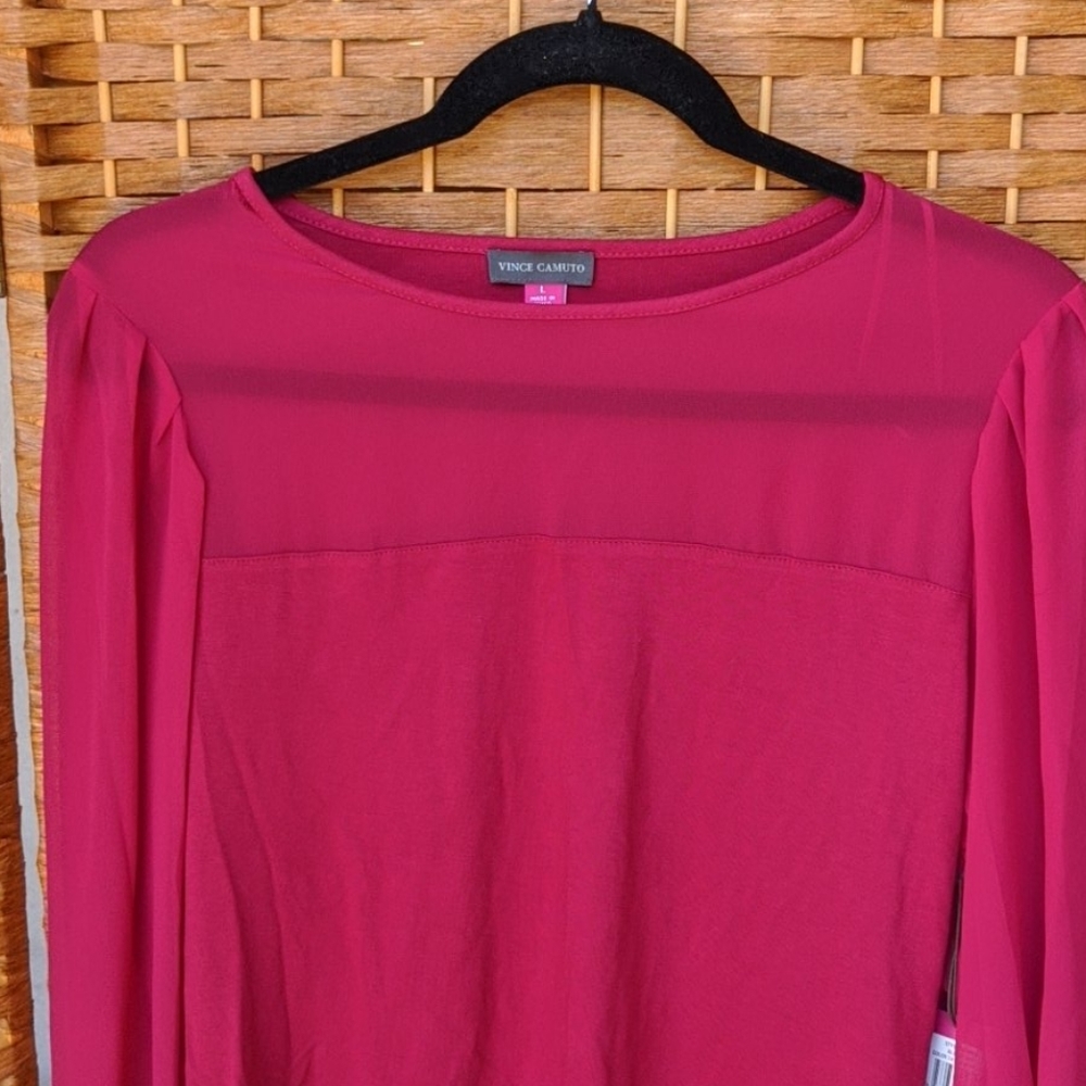 NWT vince camuto sheer flowy sleeved blouse